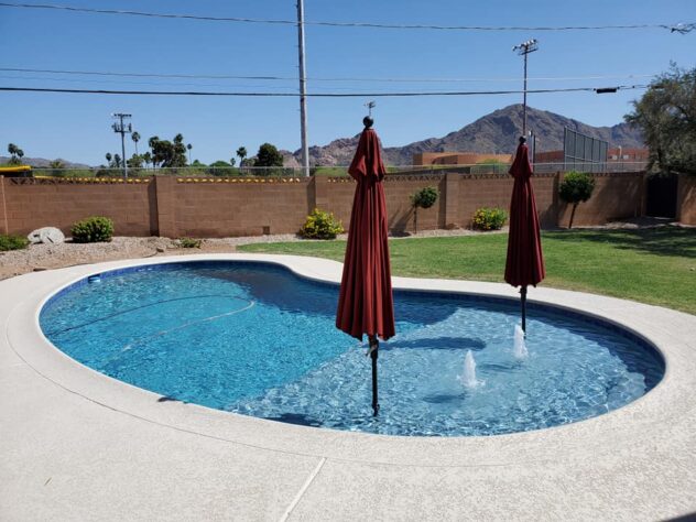 Pool resurfacing Mesa AZ after - worn plaster surface